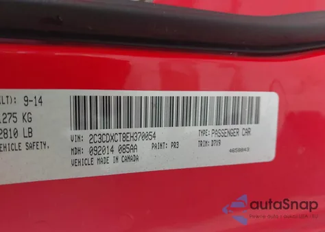 2014 Dodge Charger R/T z USA, uszkodzony, nr VIN 2C3CDXCT8EH370054